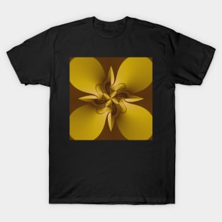 Golden geometrical abstract pattern filling the frame. T-Shirt